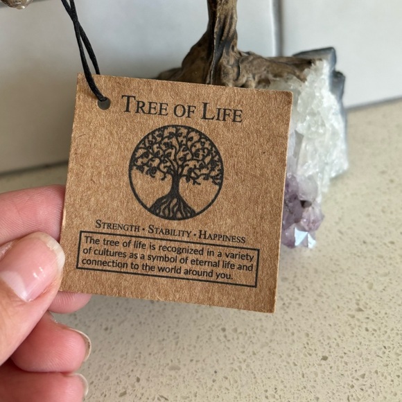 Amethyst Tree of Life on Amethyst Base 8” H Purple Crystal Rock Wire Art - Picture 7 of 7